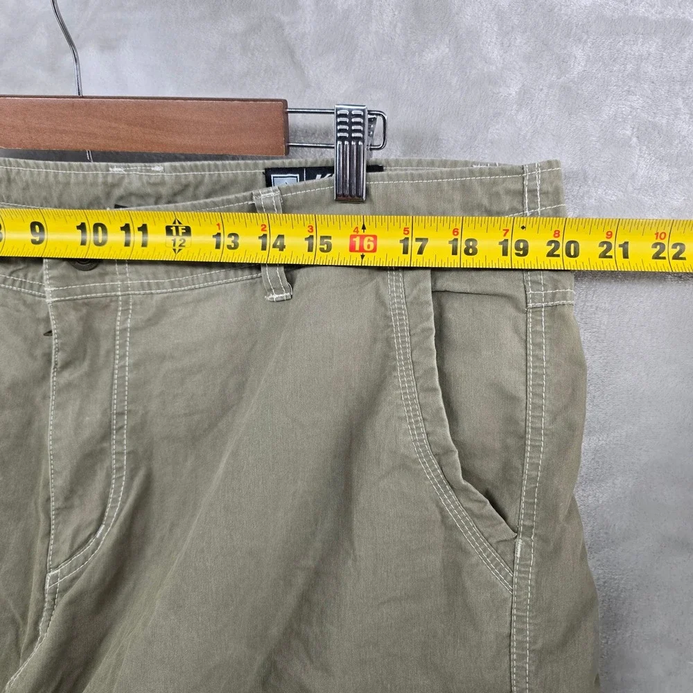 Kuhl Ambush Cargo‎ Shorts Mens 40 Green Vintage Patina Dye Utility Hiking